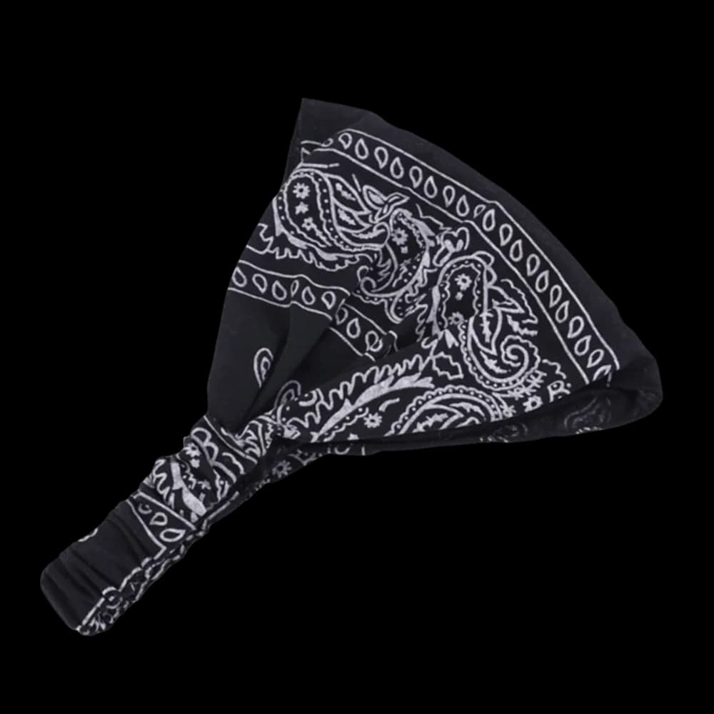 Boho Cotton Paisley Print Headband Soft Elastic Turban Head Wrap Wide Non Slip Hair Scarf Daily Wear