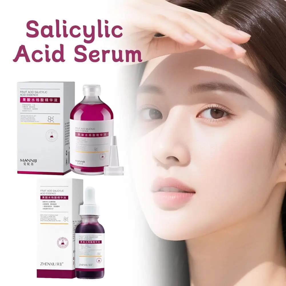 Siero all'Acido Salicilico per Restringere i Pori, Esfoliante, Idratante, Nutriente, Levigante per Pori, Essenza per Acne, Punti Neri e Cura della Pelle