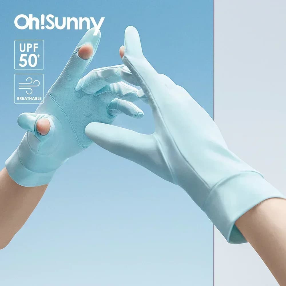OhSunny summer driving gloves, light and breathable, with solar protection, in new technology ceramic fabric, UPF 2000+, anti-UV, anti-slip, for outdoor cycling