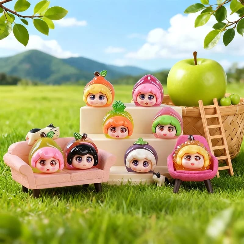 Cute Fruit Blind Box Beads Home and Office Resin Figurine Desk Toy Trendy Small Decoration Cute Collectible for Birthday Gift