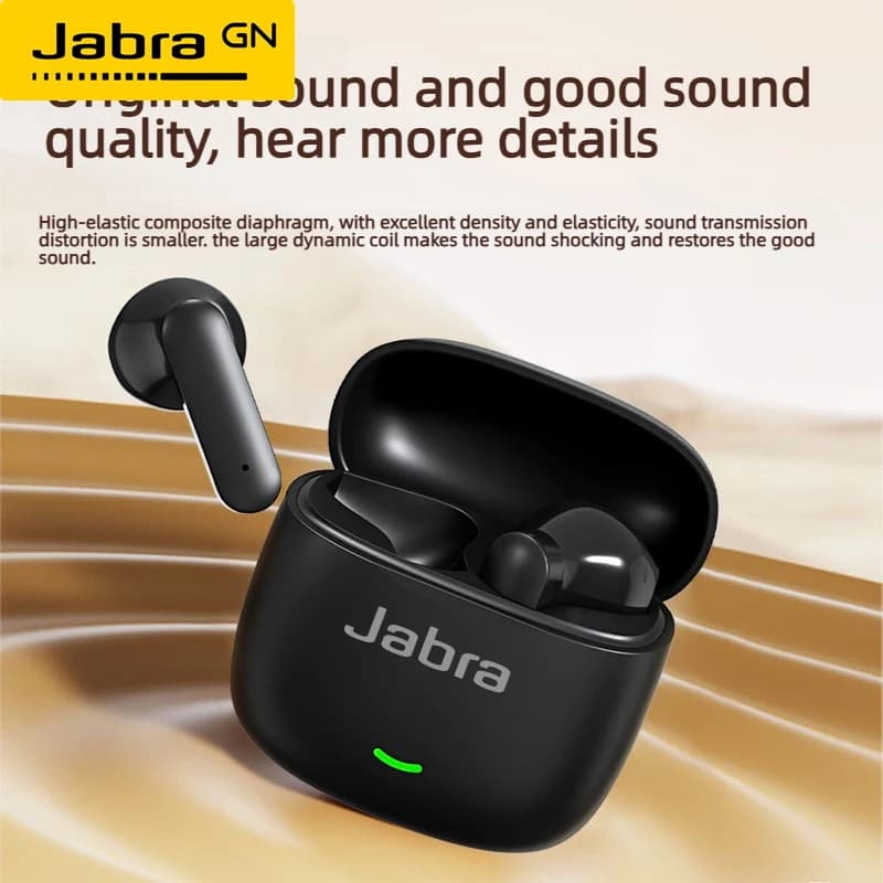 Jabra Wireless Bluetooth 5.4 Earphones TWS HiFi Sound Headphones Earbuds Gaming Sports Headset Touch Control With Mic