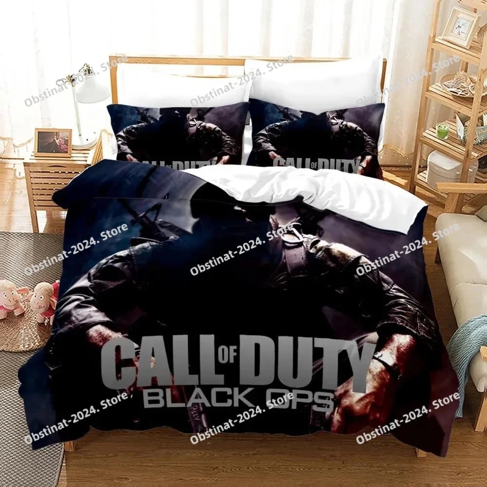 Codice gioco, Set biancheria da letto Call Of Duty Set letto stampato Copripiumino Lenzuolo Federa Letto Copripiumino morbido Completo Queen King Size