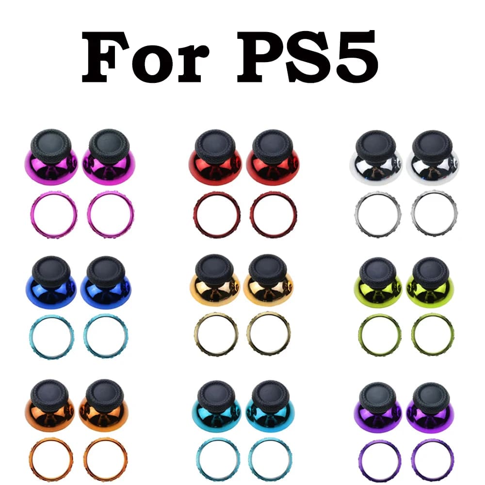 Set di 1 Joystick Analogico Elettroplaccato con Anelli, Ricambio per Controller PS5