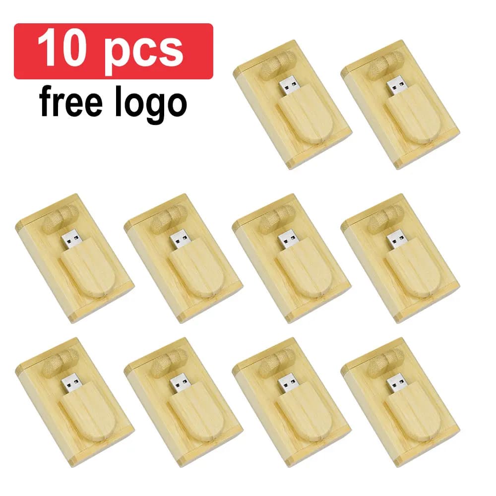 10 pz/lotto (LOGO Personalizzabile) Chiavetta USB 2.0 Chiavetta USB in Legno 4GB 8GB 16GB 32GB 64GB 128GB Memoria Chiavetta USB Regalo di Nozze
