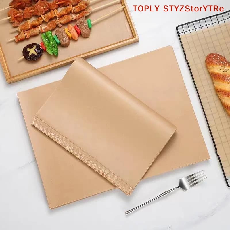 50/100 pezzi di carta pergamena per friggitrice ad aria, hamburger, dessert, panini, carta di cera marrone, carta da forno da cucina