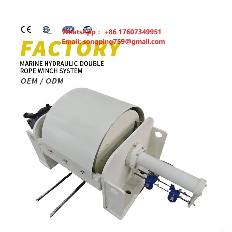 KLD Marine Hydraulic Dual-Rope Winch System Synchronous Control for Boat Cranes Ship Cabin Door Opening/Closing High Capacity
