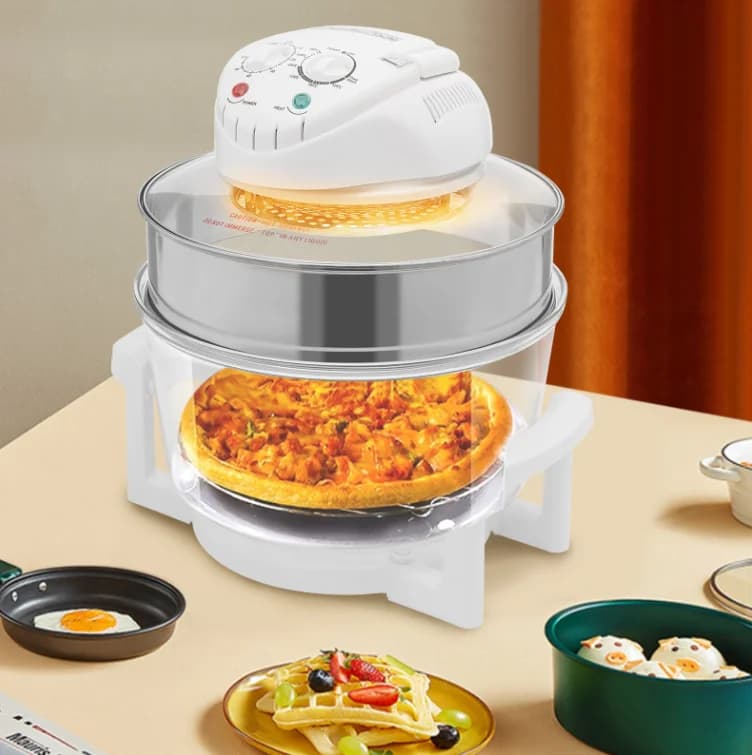 BYMAOCAR 1400 W Adjustable Glass Air Fryer, 17 Liters Air Fryer, 360 ° Airy Fryer displayable with expansion ring Multi-functional cooker