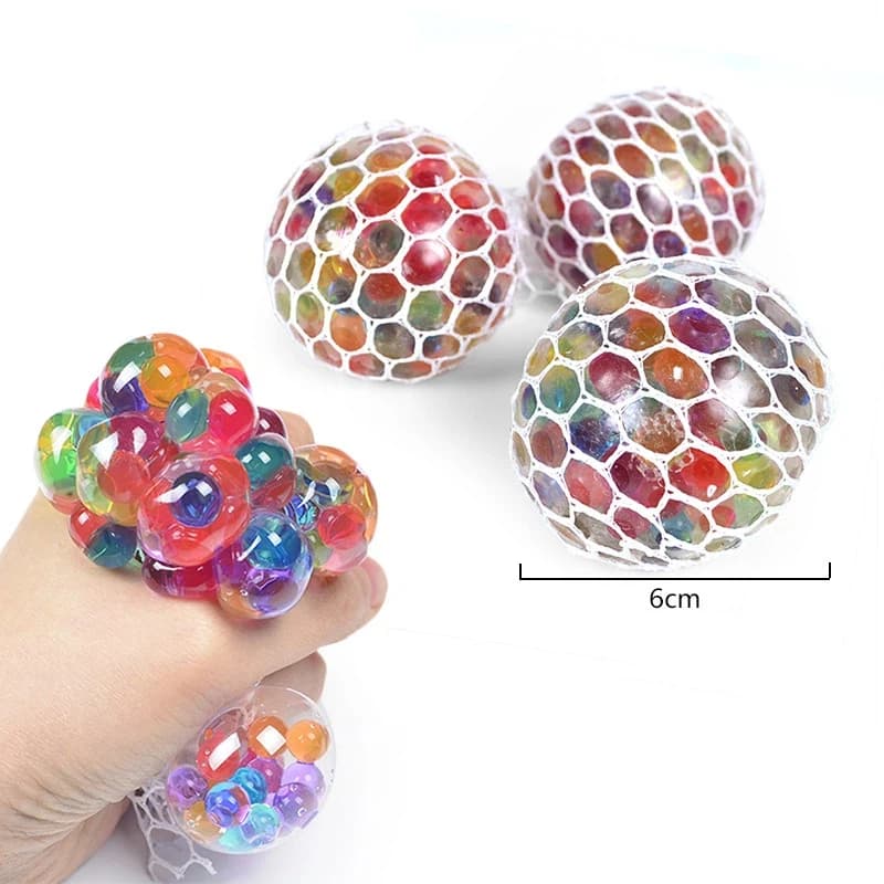 New Rainbow Sensory Stress Relieving Ball 3D Toy Unique Hand Gripping Crystal Ball Funny and Relieve Anxiety Office Classroom