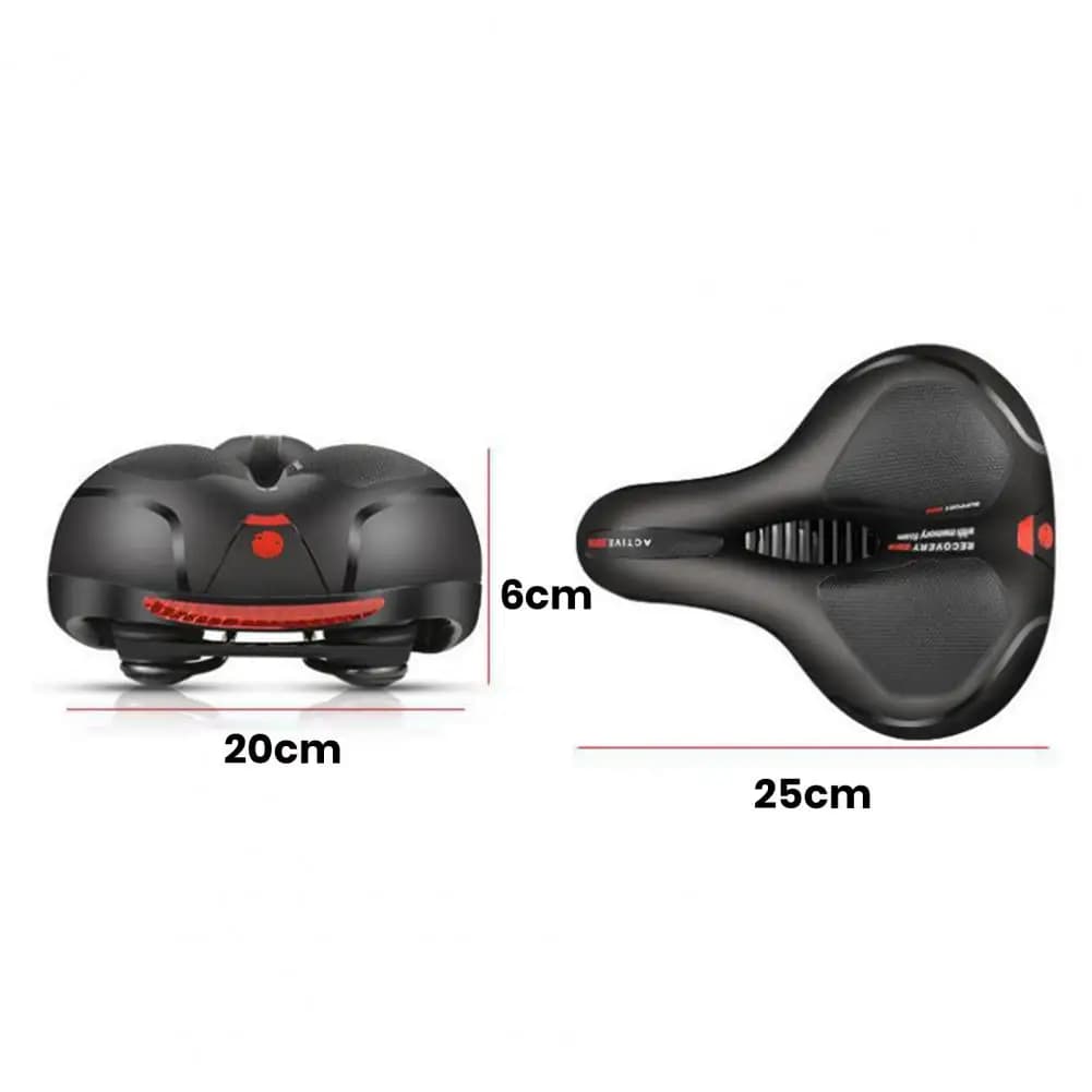 Sella per bici Sedile per bicicletta ergonomico Memory Foam imbottito Sedile per bici largo con assorbimento degli urti riflettente per interni/esterni