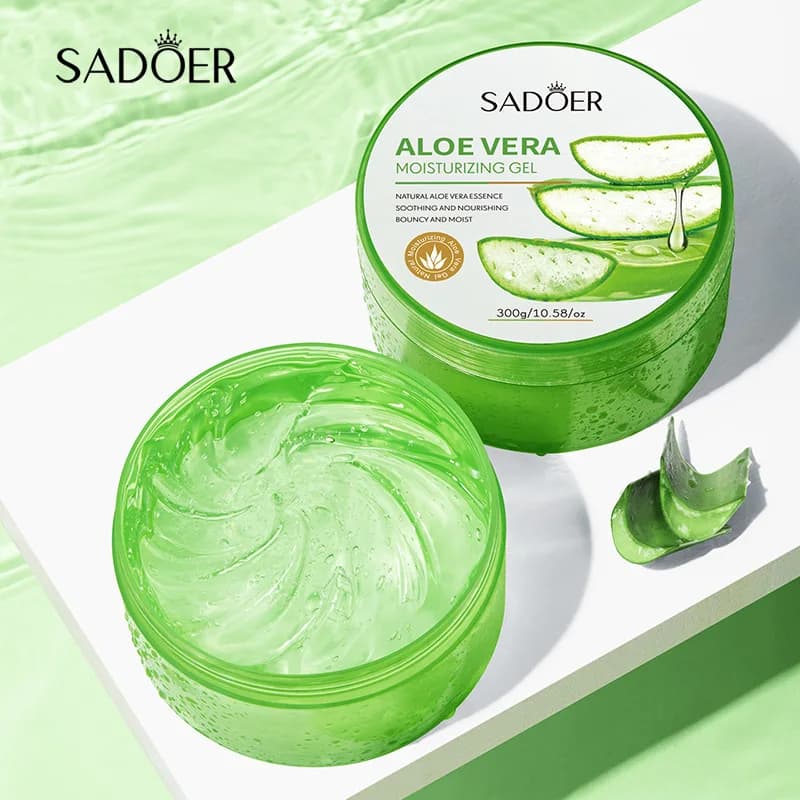 Hydrating Aloe Vera 300g Gel with Vitamin C and Collagen, Lenitive Gel with Argan Oil for Face and Body