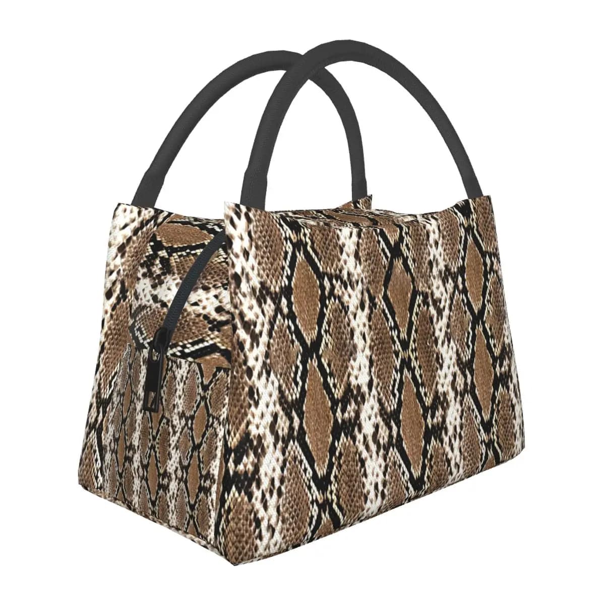 Python Skin, Snake Pattern Insulated Lunch Bag for Women Picnic Storage Food Boxes Container Cooler Thermal Lunch Box Tote