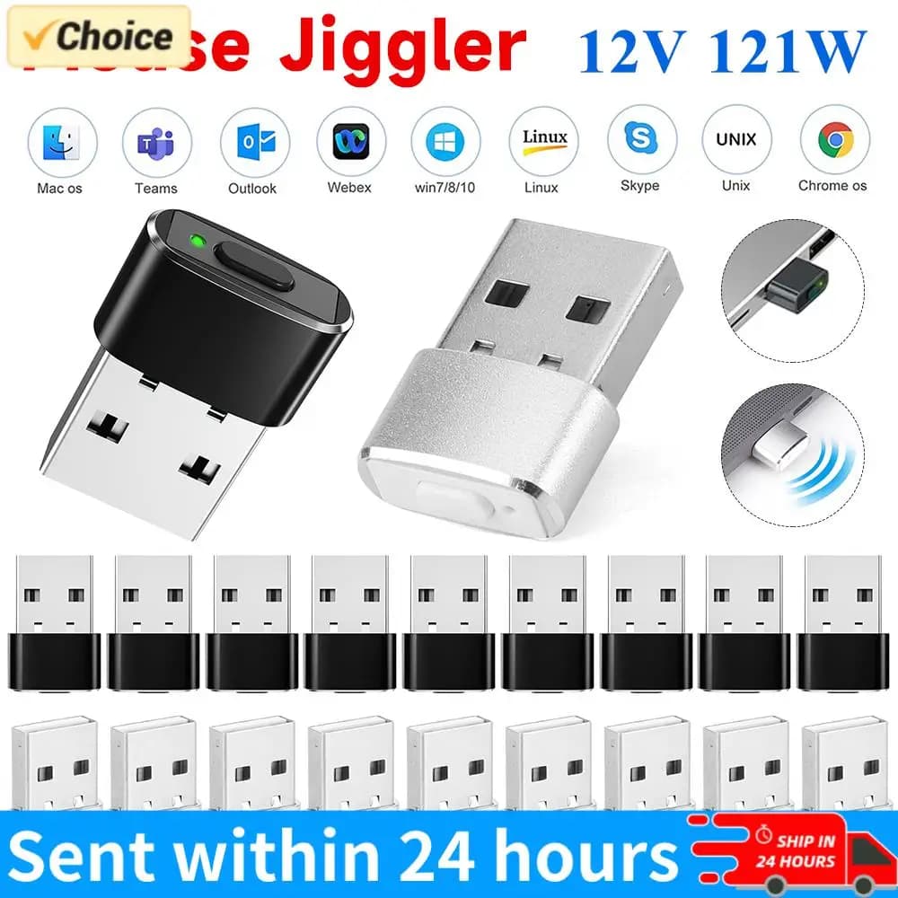 Mouse Jiggler USB Shaker Undetectable Mouse Simulate Mice Driver-Free Keeps Computer PC Laptop Awake Smart Slent Mouse Mover