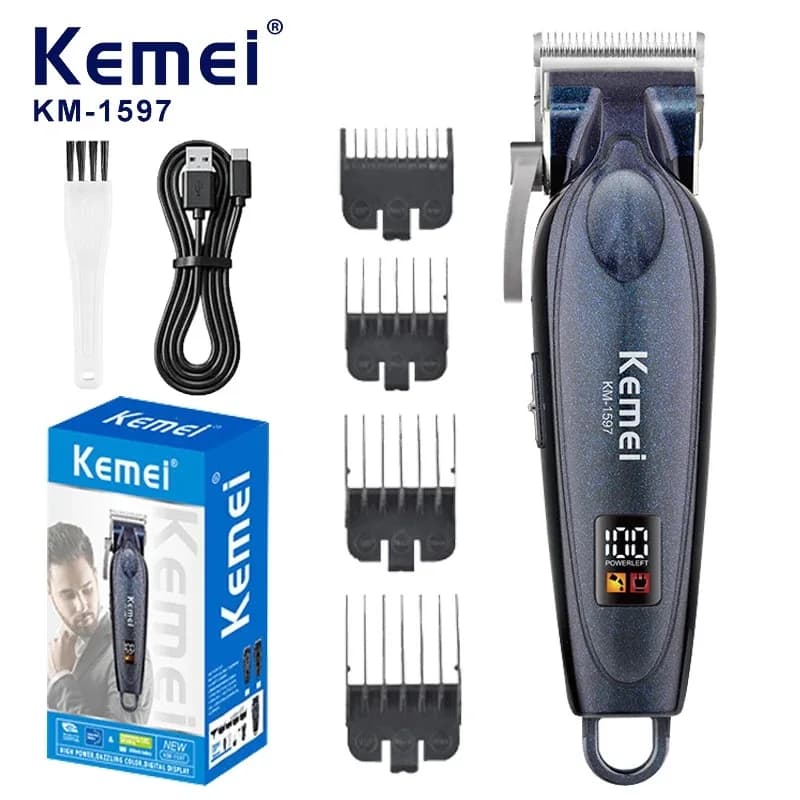 Kemei 1597 Professional Wireless Haircut, Powerful Trimmer Rechargeable for Men, Electric Hair Cutting Machine