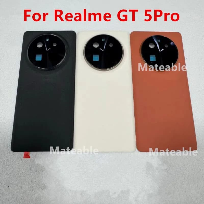 GT5Pro Housing For Realme GT 5 Pro GT5 Pro Battery Back Cover Repair Replace Door Phone Rear Case + Camera Lens RMX3888