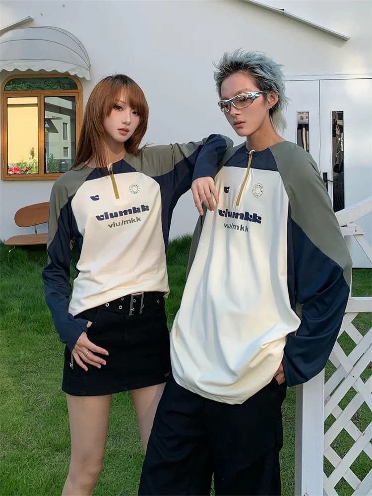 American Style Running Training Clothes Long Sleeve T-Shirt Loose Thin Couple Tops Quick Dry Spring Autumn Unisex Fashionable