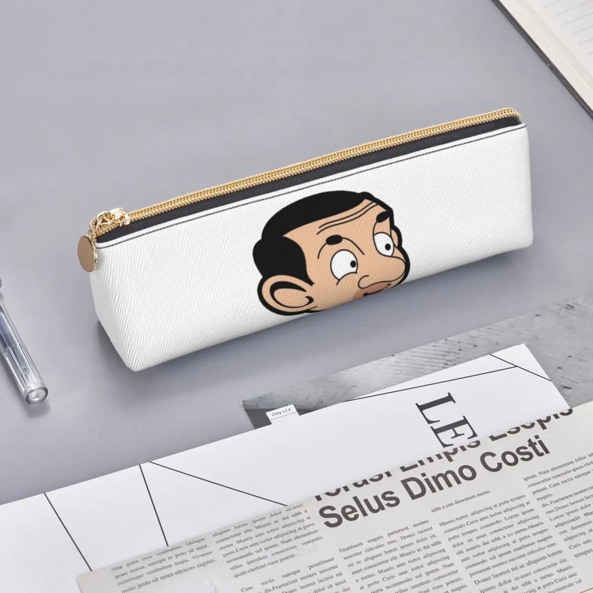 Mr Bean Pencil Case Pen Holder Storage Stationery Supplies Pen Box Pencil Bag for Boy Girl School