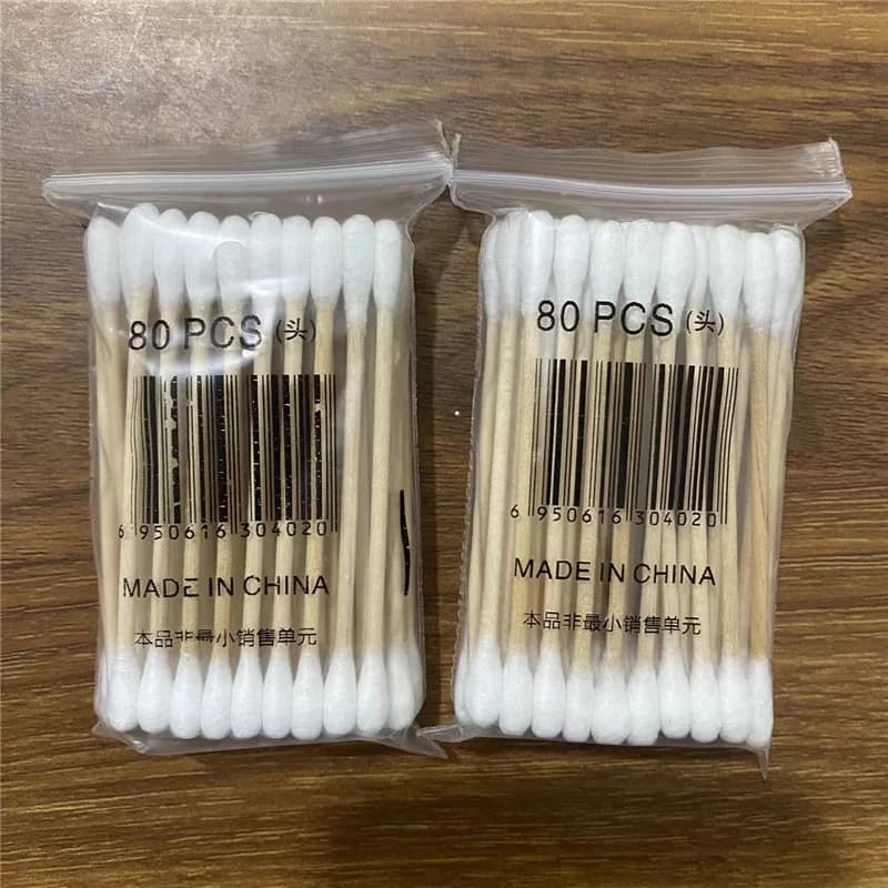40 pz/4 borsa tamponi di cotone in legno lunghezza 7 cm kit di pronto soccorso essenziale pulizia esterna campeggio escursionismo sicurezza sopravvivenza