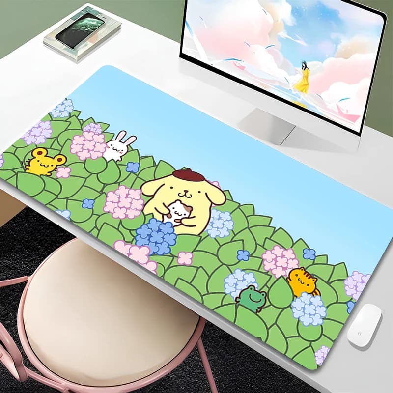 Tappetino per mouse da gioco Pompompurin kawaii Accessori per computer Tappetino per tastiera antiscivolo Speed Mini Pc Progettato specificamente come tappetino per mouse