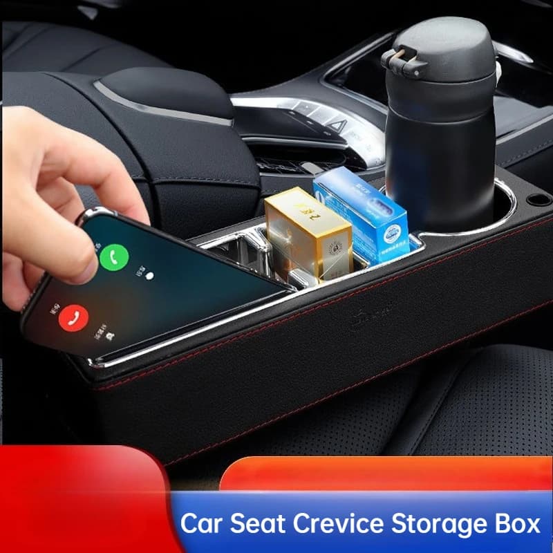 Scatola portaoggetti per fessure per seggiolino auto Modello creativo di ricarica doppia USB Organizzatore di riempimento per spazi vuoti per sedili Stoccaggio interno per auto