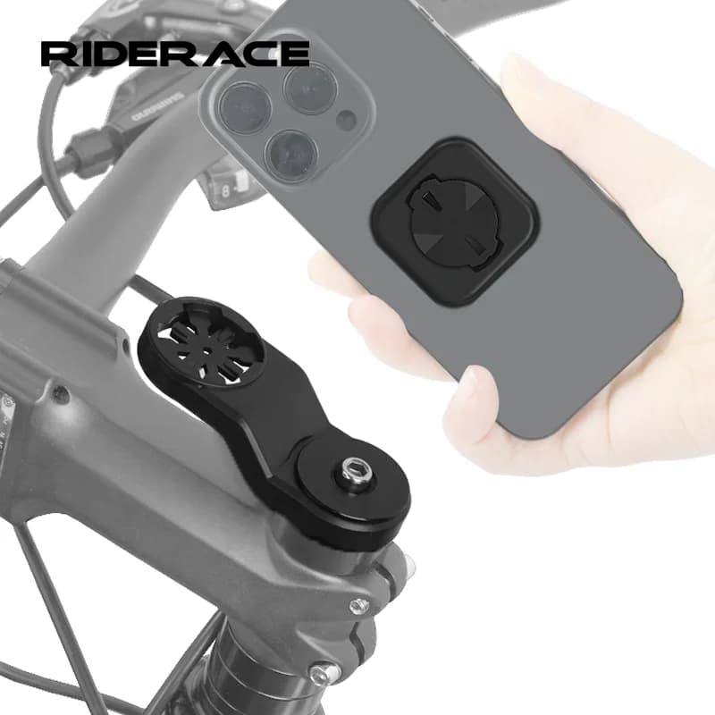 Supporto per telefono da bicicletta Supporto per fibbia posteriore per telefono da bici Adattatore 3M Supporto adesivo forte Supporto per computer Garmin da ciclismo