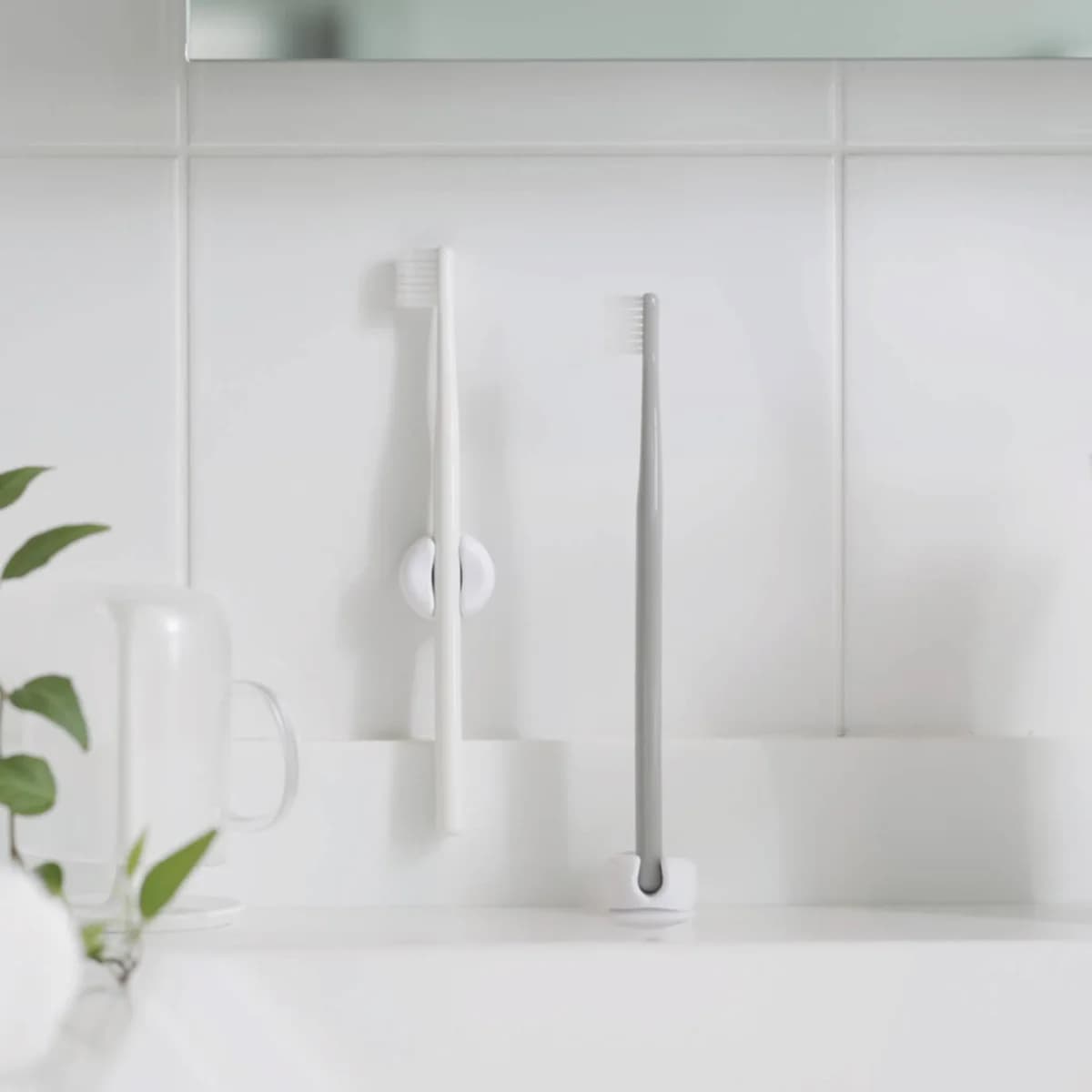 Portaspazzolino in silicone semplice da 2/4 pezzi con ventosa a parete per spazzolino da denti Organizer per riporre gli accessori per il bagno