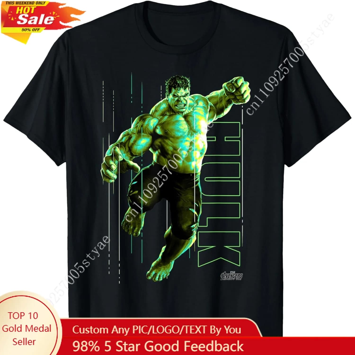 T-shirt Hulk Jump Smash Marvel Infinity War da uomo, abbigliamento elastico, abbigliamento sportivo, magliette a maniche lunghe, camicia casual, top morbidi
