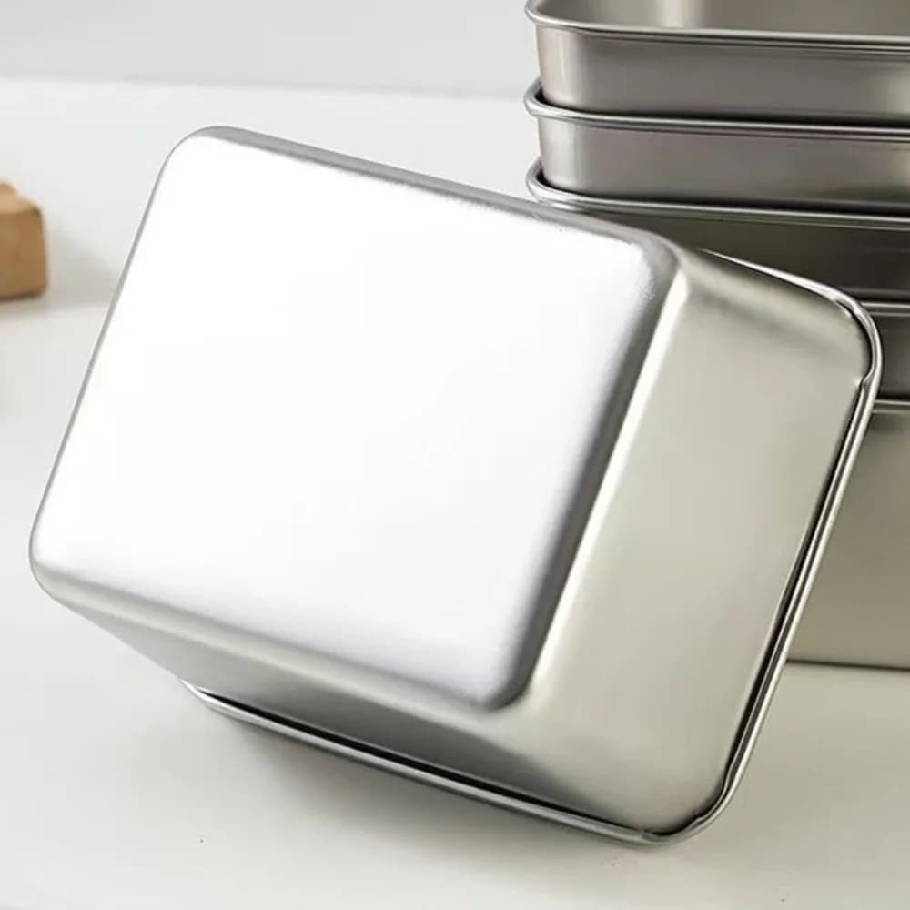 Stainless Steel Lunch Box 600ml Food Storage Container with Lid Leak-proof Bento Box for Camping Picnic