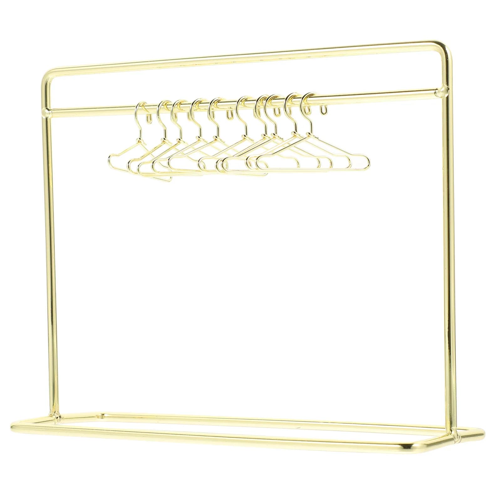 1Set Mini Clothes Hanger High-Grade Metal Sturdy Miniature Apparel Rack for Kids Room Nursery Organization