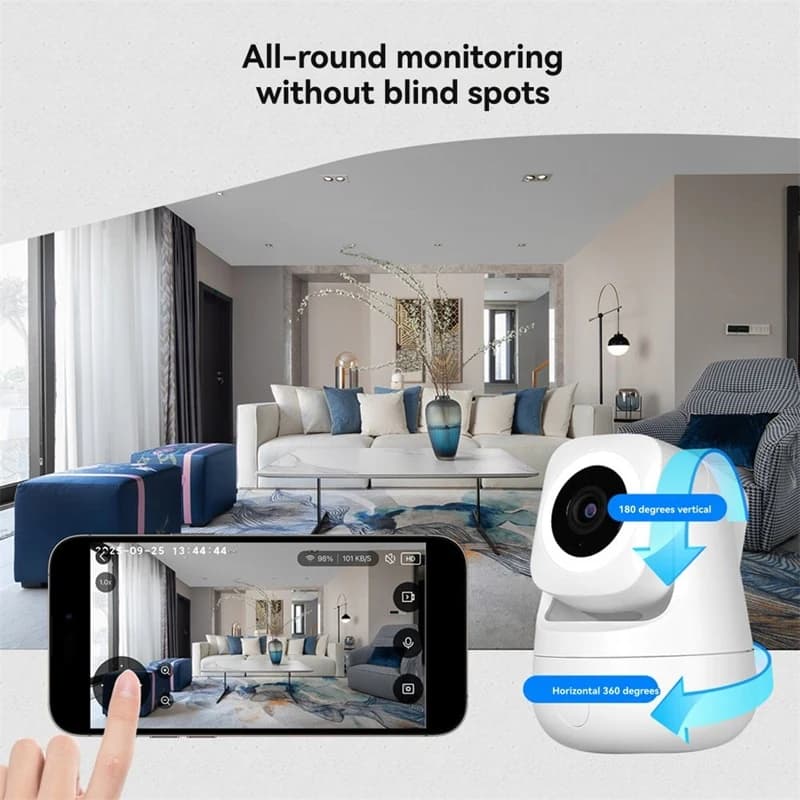 Tuya WiFi Smart Camera da interno 3MP HD Pan 360 ° Inclinazione 180 ° Monitoraggio domestico Surveillace Funziona con Home 32G