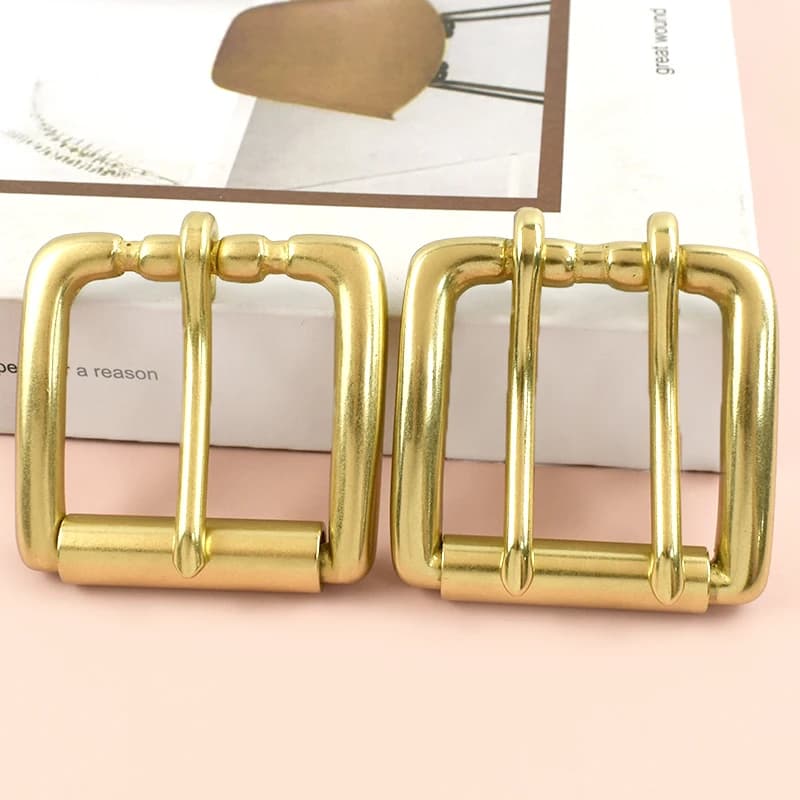 Fibbia per Cintura in Ottone Massiccio da 40mm, Fibbie a Perno Singolo/Doppio, Accessori per Cinture Casual da Uomo