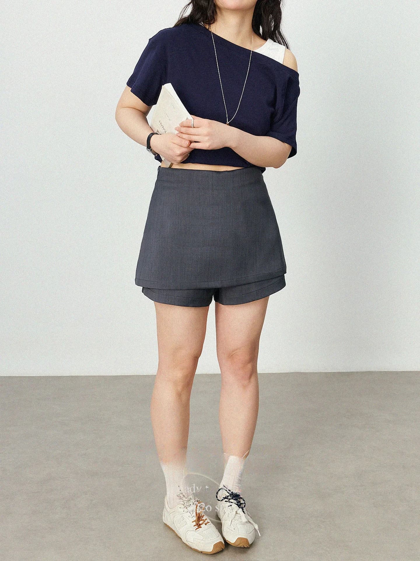 plus Size Retro A-Line Skirt High Waist Short Pants Summer New Style Commute Korean Style Slim Fit Polyester Fiber