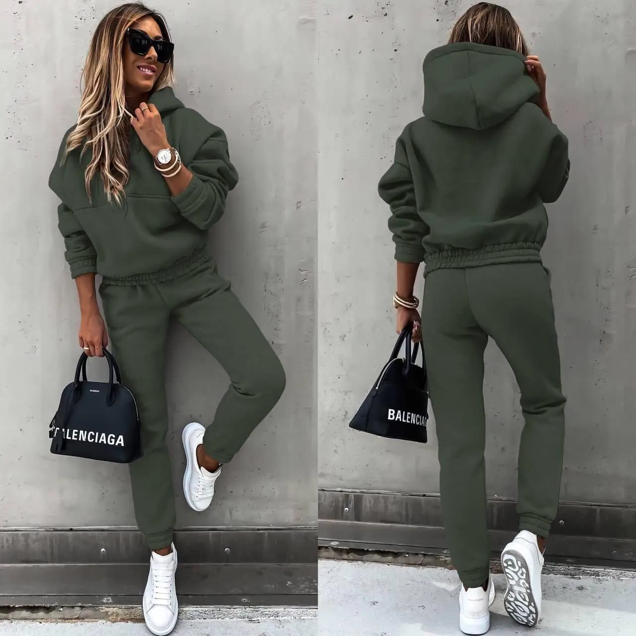 Women Two Piece Set Tracksuit Solid Color Suit 2026 Autumn Trouser Suits Female Sweatshirt Sports Hoodie Sportswear Pants Sets