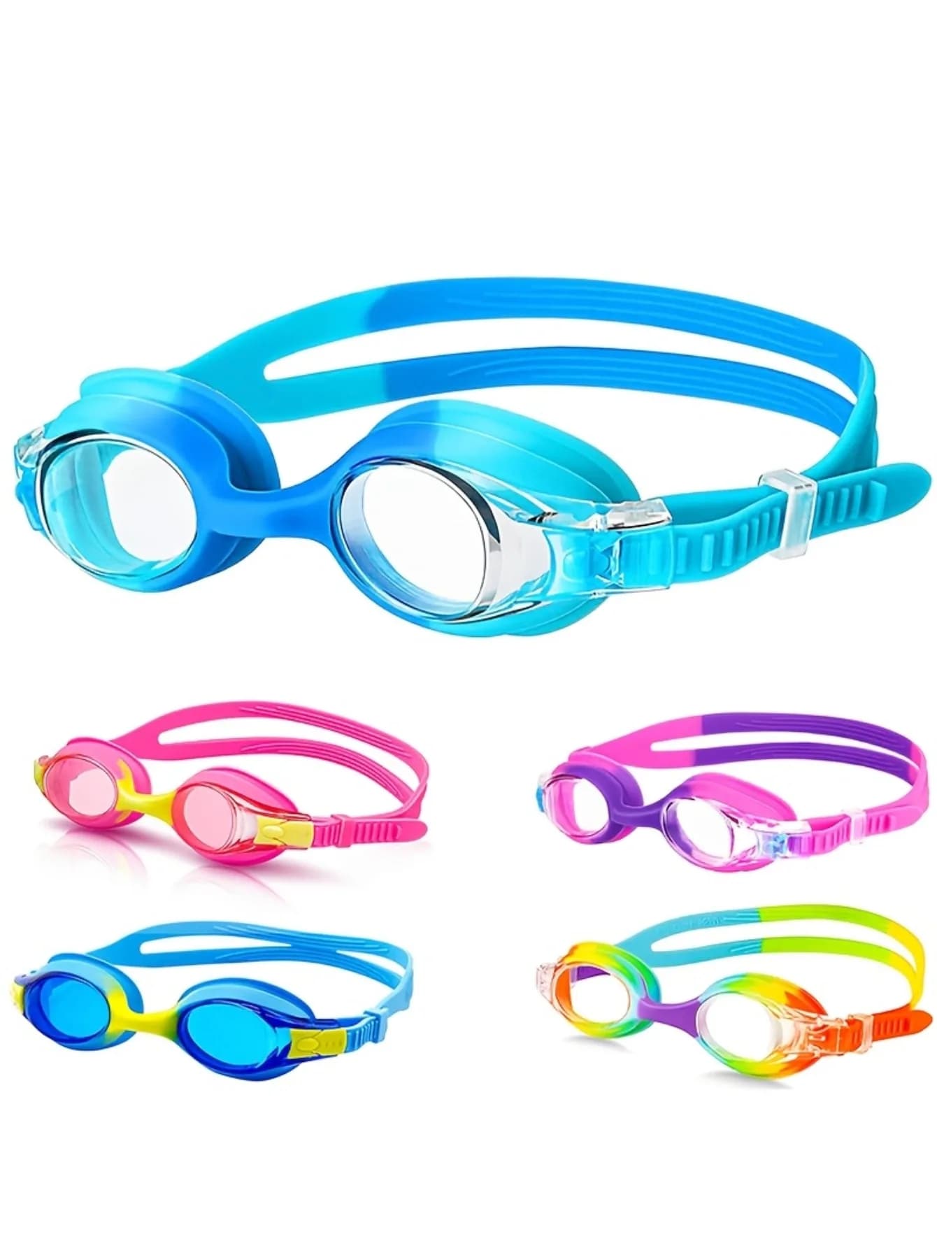 Swimwear for children from 3 to 12 years, anti-fog and clear vision, without water leaks, adjustable straps quickly.