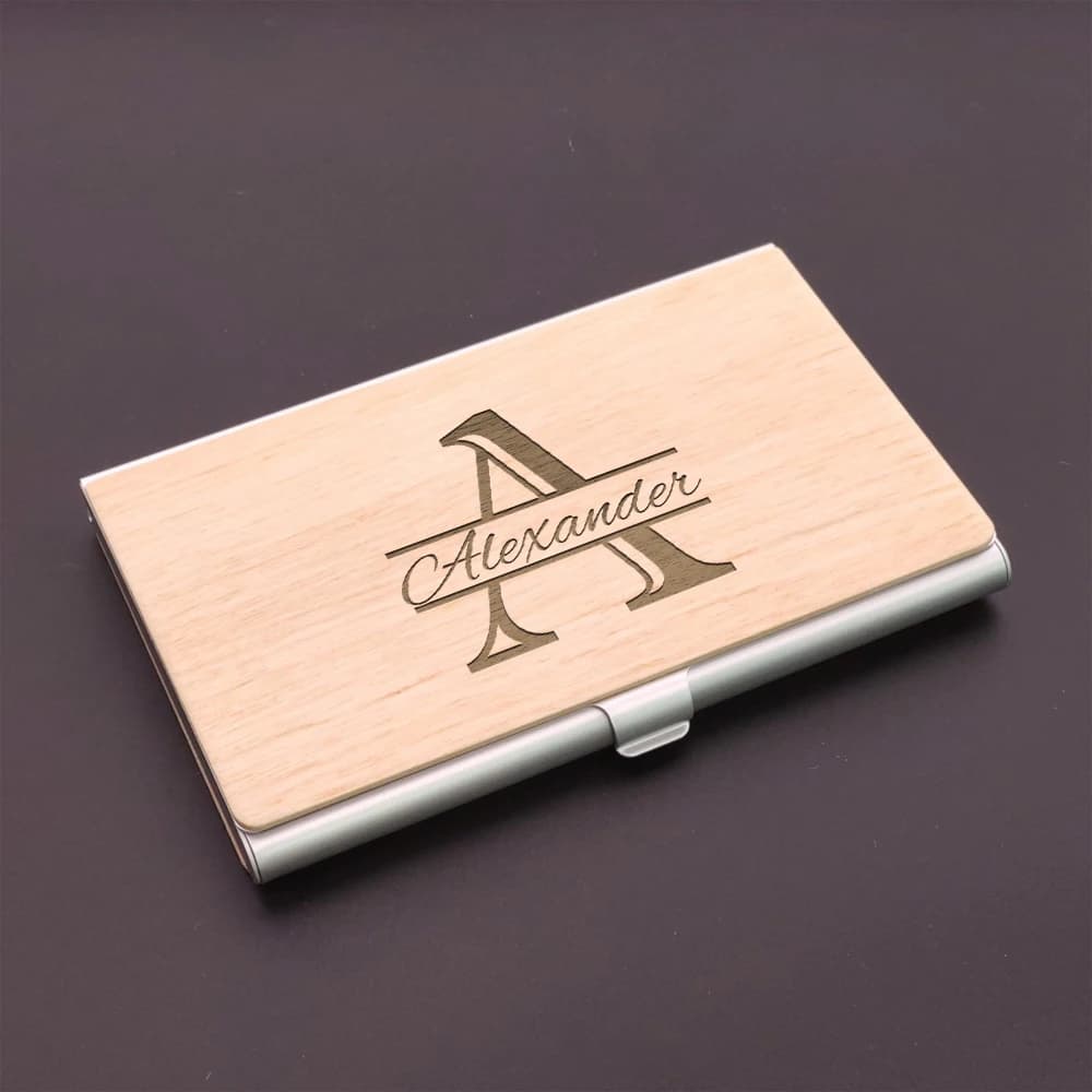 1PC Excellent Letter Customizable Name Laser Dark walnut color Wooden Ornament For Office Supplies