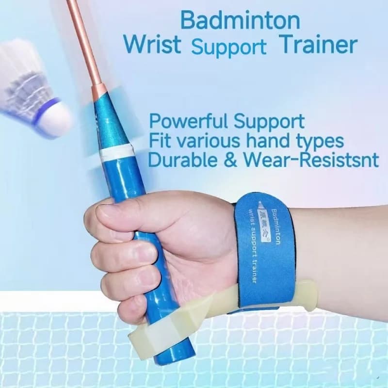 Allenatore di supporto per polso da badminton regolabile per varie dimensioni della mano con supporto forte Supporto per impugnatura corretta per la postura della racchetta da badminton