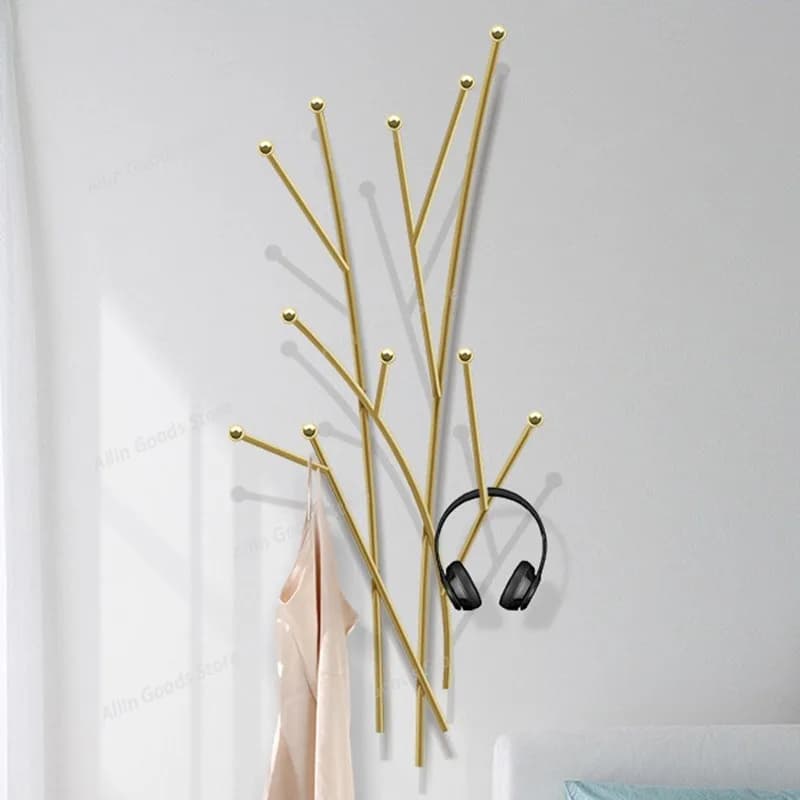 Wall Mounted Coat Rack Luxury Entrance Hall Coat Racks Nordic Living Room Bedroom Clothes Storage Organizer Hangers