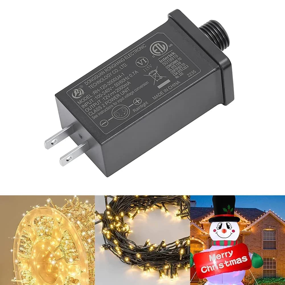 Luci a stringa LED trasformatore 9/6/3,6 W 30 V/31 V, impermeabili con adattatore di alimentazione timer, adatte per decorazioni LED natalizie.
