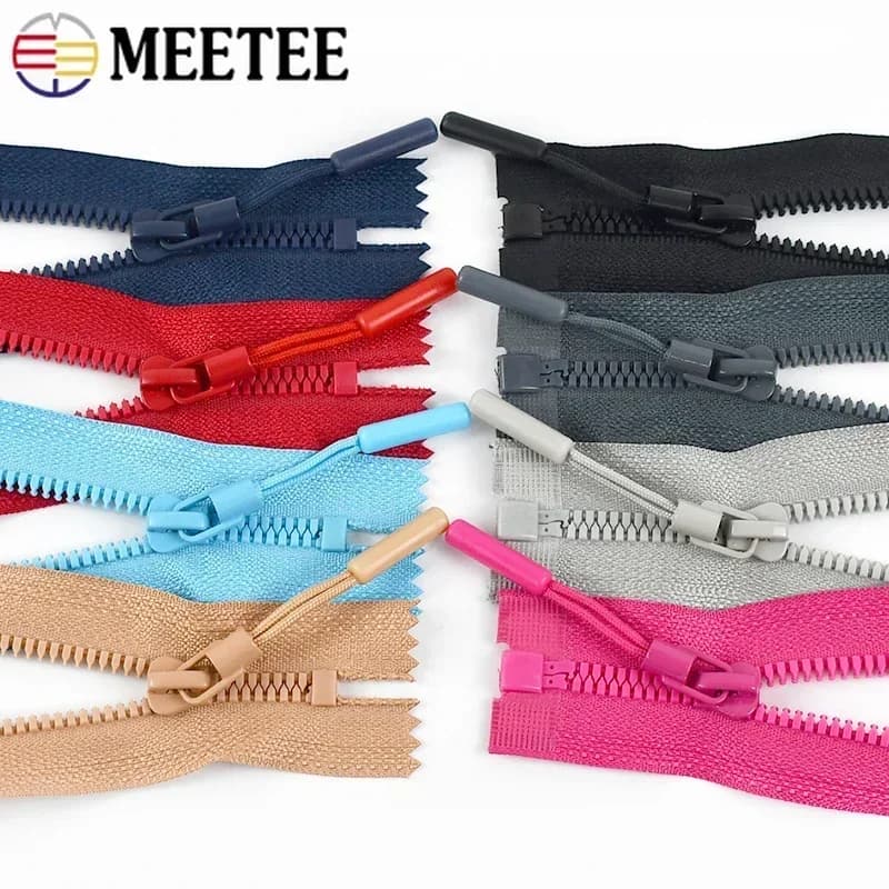 Meetee 2/5/10 pezzi 5 # Cerniera in resina 15/20/25 cm Close-End 40-80 cm Open-End Cerniere per cucire Borsa Giacca Zipper Chiusure Accessori fai da te