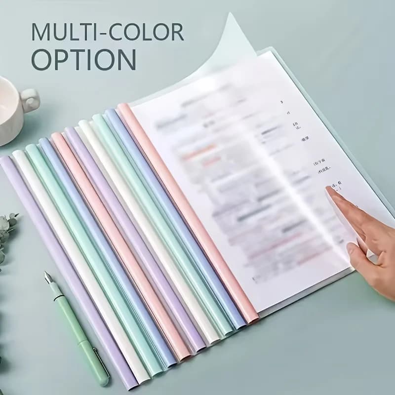Set da 10 Pezzi di Cartelle Espandibili Trasparenti A4 a Colori Assortiti, Raccoglitori a Leva Rinforzati per Rapporti e Curriculum