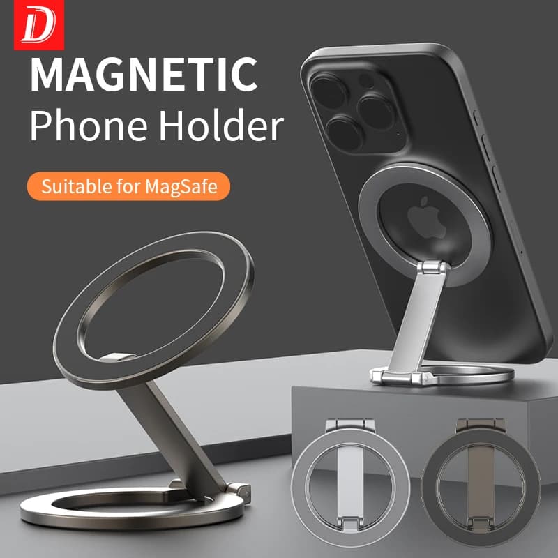 Supporto per anello magnetico pieghevole a doppia faccia per supporto magnetico MagSafe per cavalletto per iPhone 16 15 14 13 12 supporto per Samsung