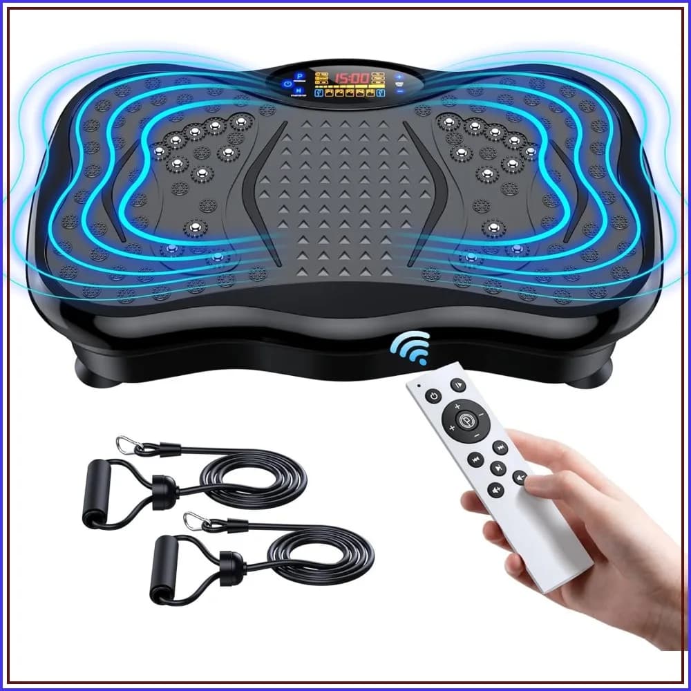Vibration Plate Exercise Machine for Weight Loss, Lymphatic Drainage & Muscle Recovery, Multiple Speeds with Bluetooth & Remote, Max 330lbs