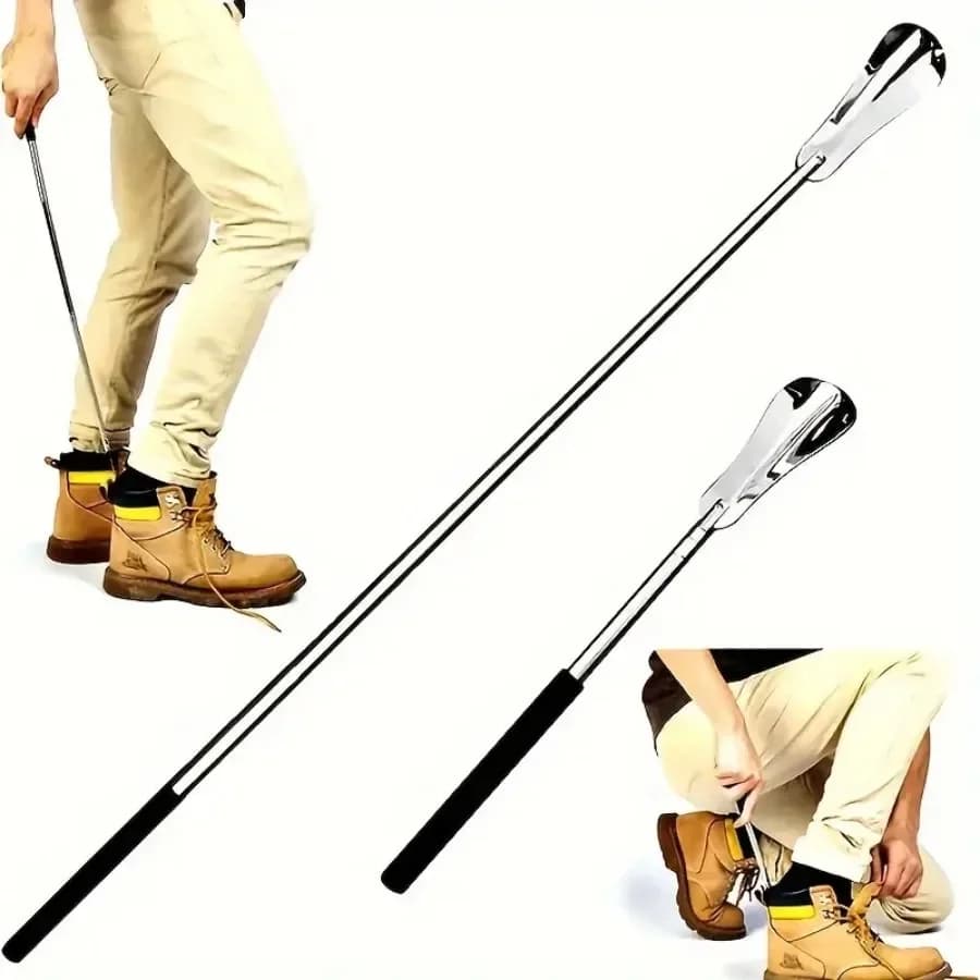 Estrattore per scarpe per anziani retrattile in acciaio inossidabile 1PC, assistente per scarpe, adatto sia per uomini che per donne, schoenlepel, calzascarpe
