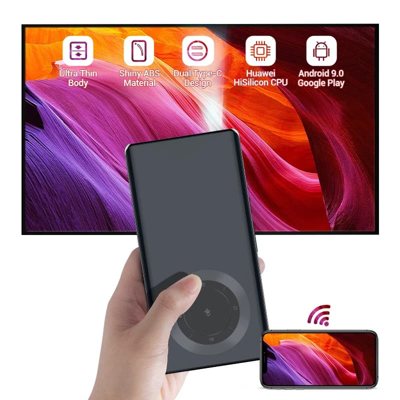 Hotack Mini proiettore portatile all'ingrosso Proiettore per smartphone ultra sottile tascabile Android 9.0