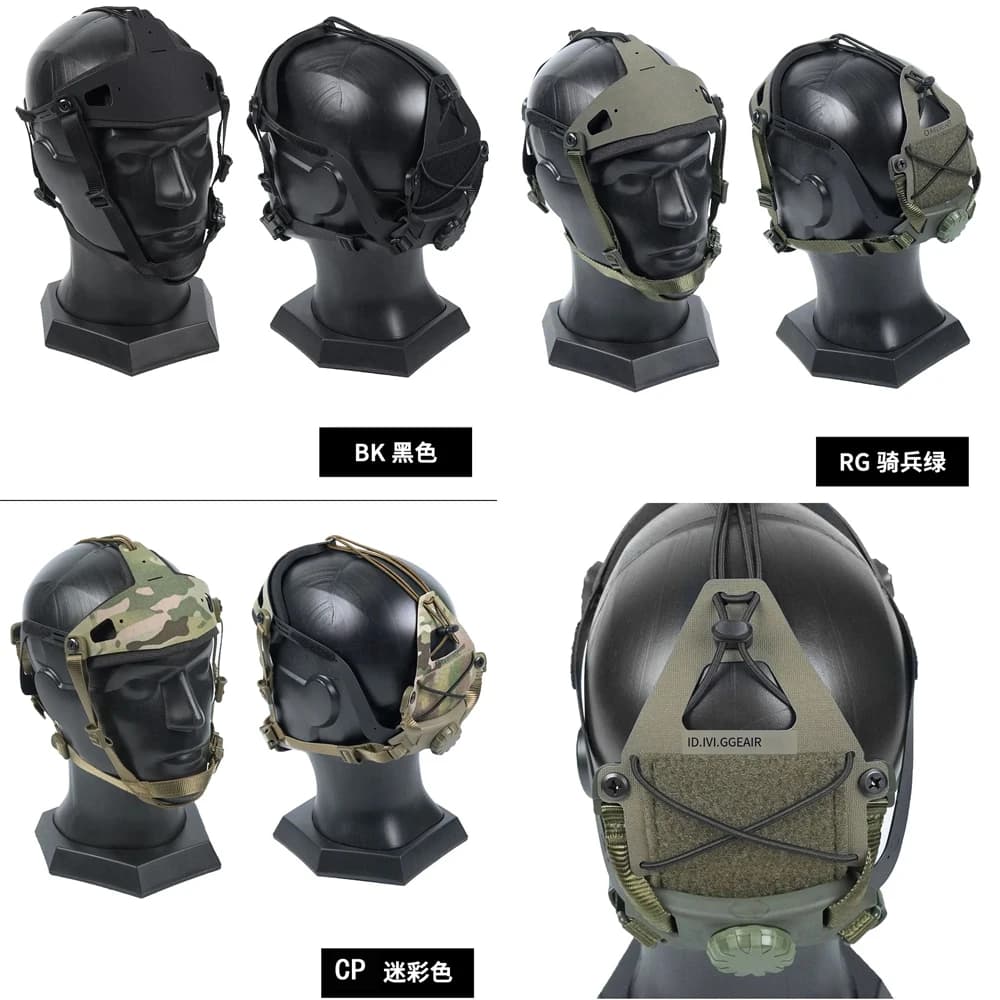 Sports camera helmet with frame for night vision mounted on the head - Tactical accessories with steel support