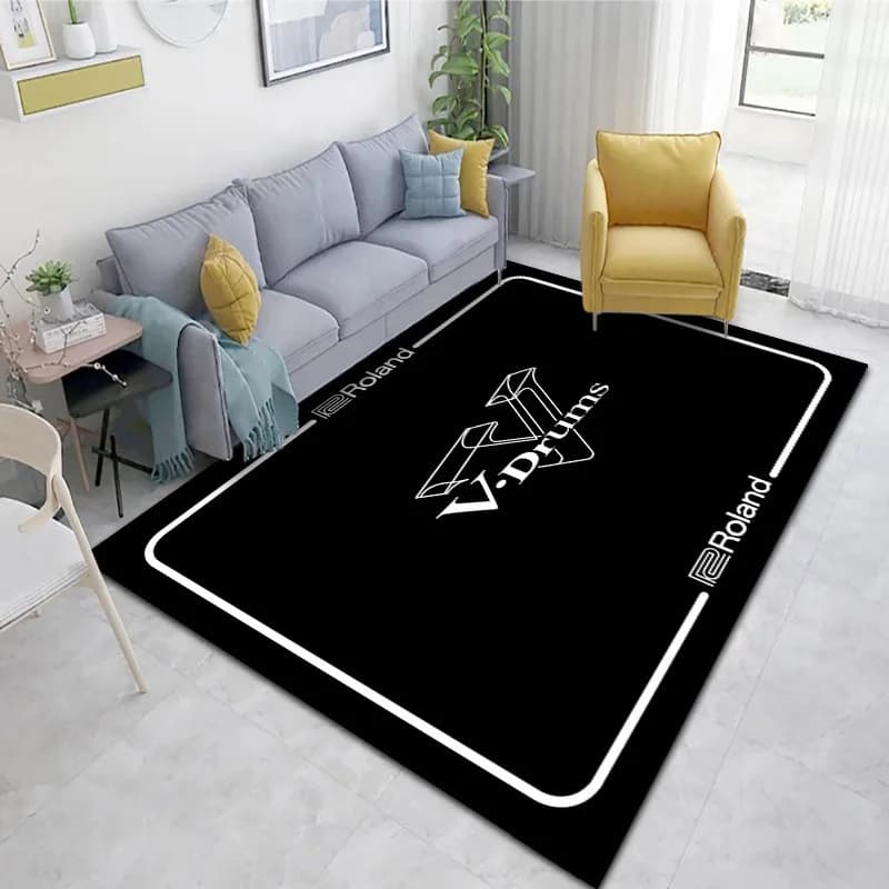 Tappeto VIKAMA per soggiorno, sala musicale, facile da pulire, con assorbimento degli urti e isolamento acustico, tappetino per batteria jazz, decorazione per la casa