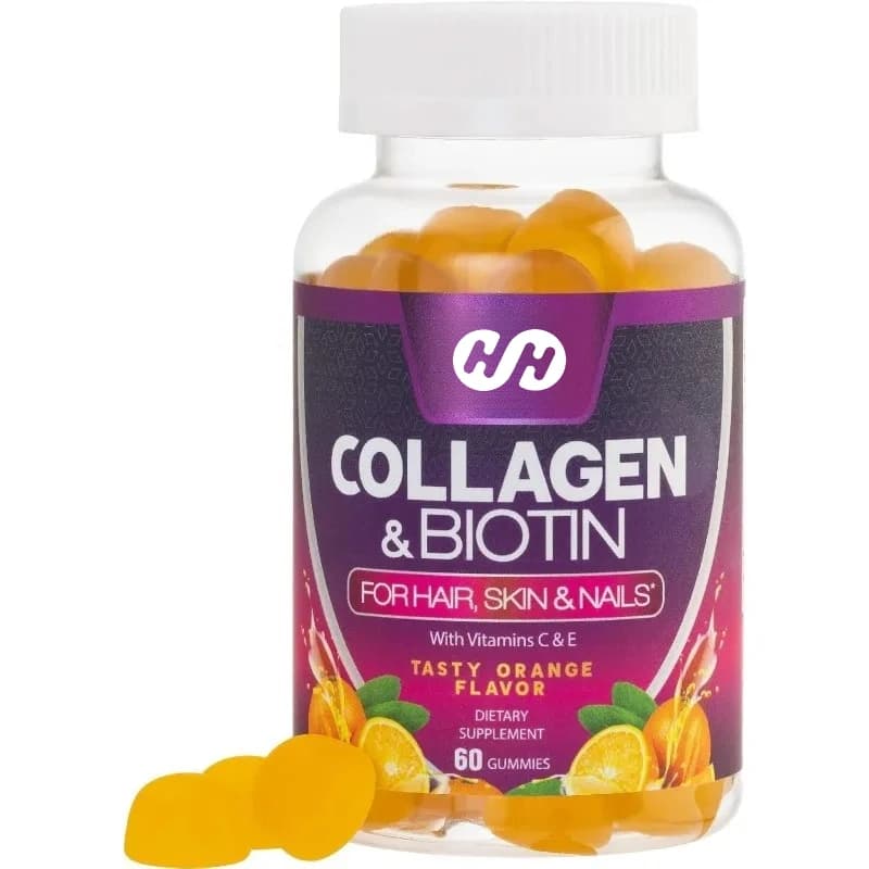 Collagen rubbers with Biotin, Vitamin C and Zinc, for the growth of Hair, Skin and Nails, Without Glutine, Non GGM - 60 Capsules