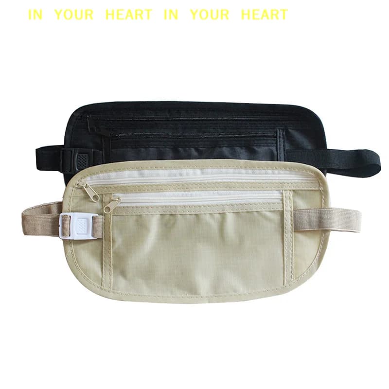 【X】1PC Marsupio da Viaggio Invisibile, Borsa a Cintura per Passaporto e Denaro, Portafoglio di Sicurezza Nascosto, Borsa Casual per Uomini e Donne