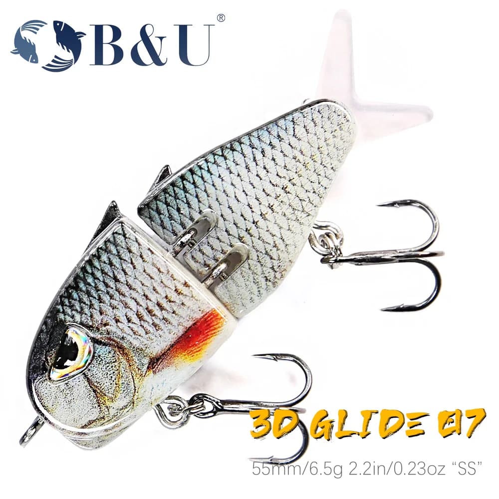 B&U 55mm JERKBAIT SWIM GLIDE HARD BAIT Affondamento lento Richiamo di pesca Lancio lungo Esca artificiale dura per luccio Spigola Trota