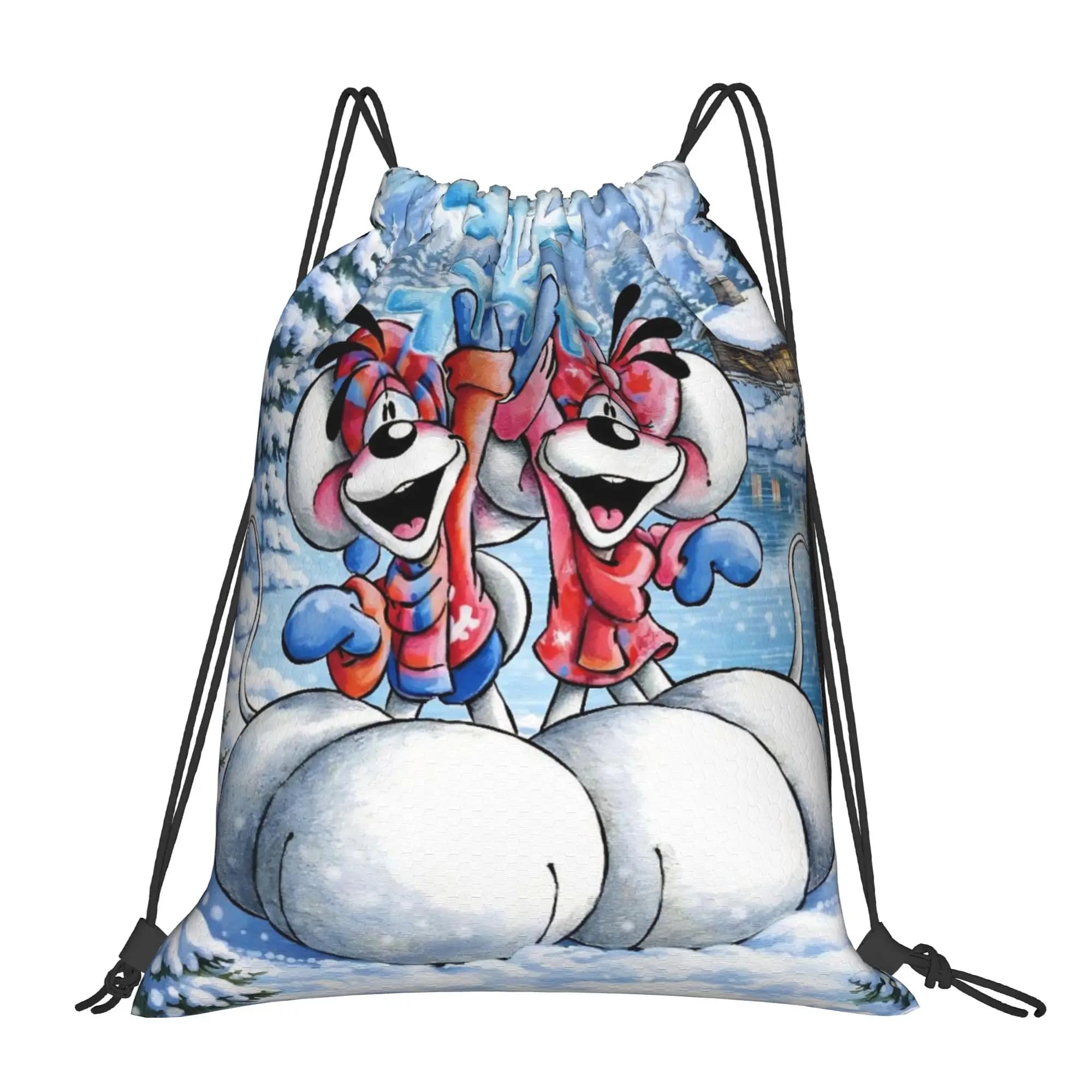 Zaino con coulisse Cartoon D-Diddl, borsa sportiva da palestra resistente all'acqua per l'allenamento