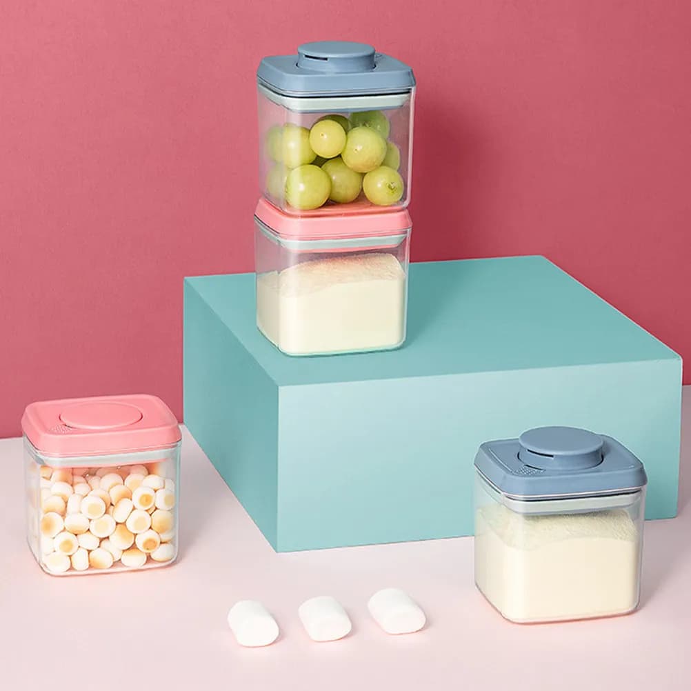 320Ml Clear Plastic Snack Jar Food Storage Container with Lid Airtight Seal for Candies Snacks Dried Fruits Coffee Tea